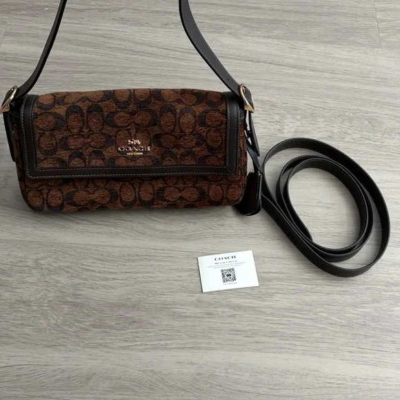 Coach Etta Small Flap Shoulder Bag in Signature Chenille